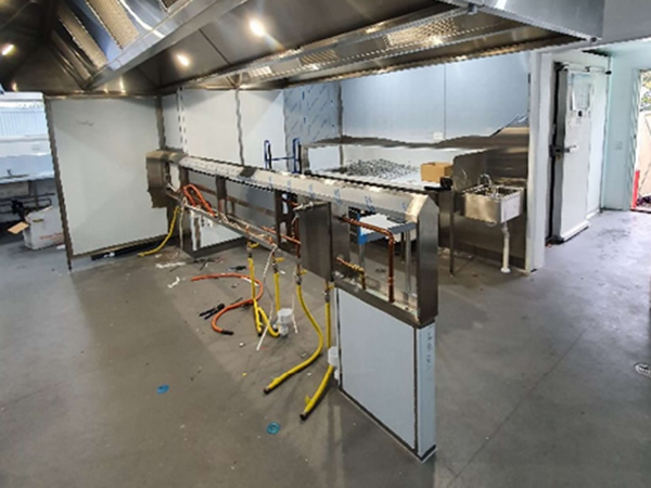 Commercial kitchen fitout grease trap gas plumbing