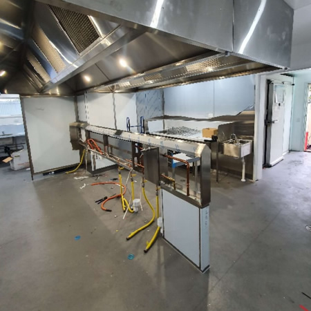 commercial kitchen refurb grease trap gas plumbing